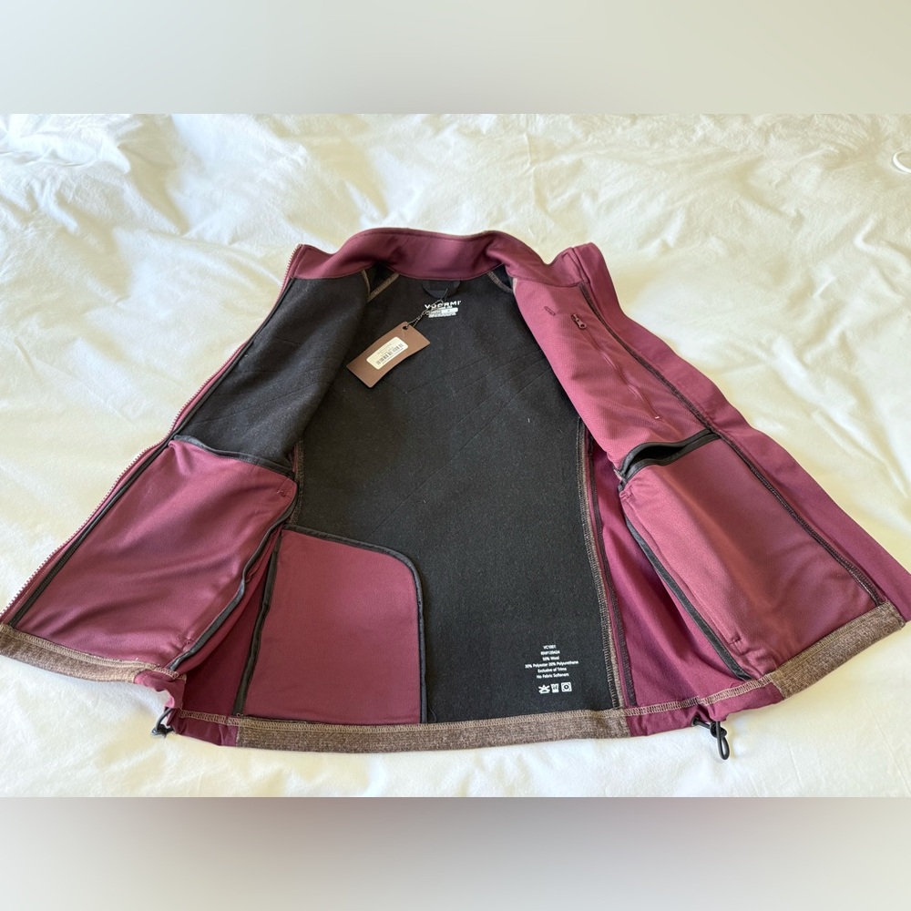 Voormi | Women’s S | Maroon Bison Convex Vest Wool Full Zip Hiking Outdoor | NWT - Picture 7 of 9